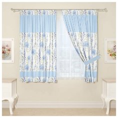 Комплект штор для кухни 01282, штора 2 шт, подхват 2 шт. Сирень