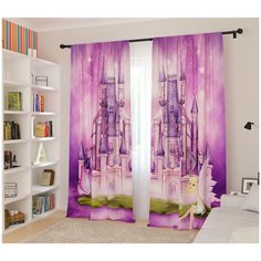Шторы для детской "Замок феи", 145*260 2шт Сирень