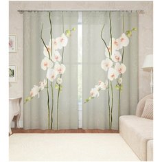 Фотошторы "Воздушная орхидея" 145*260 см, 2шт Сирень