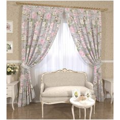 Комплект штор с подхватами Сирень 07788, 145*260 см, штора 2 шт, подхват 2 шт.