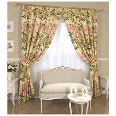 Шторы Сирень с подхватами, 145*260 см, 2 шт, подхват 2 шт.