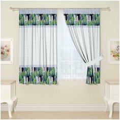 Фотошторы Сирень для кухни, 145*160 см, 2 шт.