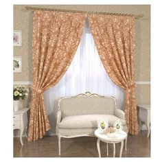Шторы Сирень с подхватами, 145*260 см, 2 шт, подхват 2 шт.