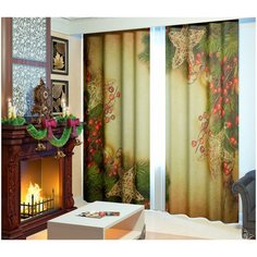 Фотошторы Сирень "Новогодний декор", 145*260 см, 2 шт.