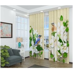 Фотошторы Сирень "Птицы в лилиях",290*260