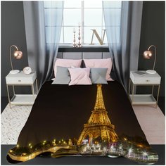 Покрывало стеганое Стильный дом "Ночной Париж", 200*220 см.