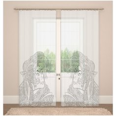 Фототюль Сирень "Якта", 145*260 см, 2 шт.