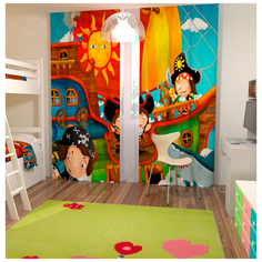 Фотошторы детские "Пираты карибского моря", 145*260 см, 2 шт. Сирень