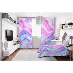 Фотошторы Сирень габардин 145*260 см (комплект - 2 шт.)