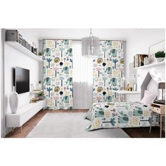 Фотошторы Сирень габардин 145*260 см (комплект - 2 шт.)