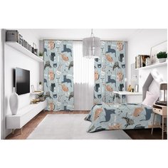 Фотошторы Сирень габардин 145*260 см (комплект - 2 шт.)