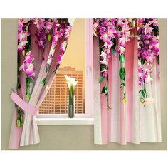 Фотошторы Сирень "Цветочная композиция", 145*180 см, 2 шт.