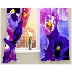 Фотошторы Сирень "Анютины глазки", 145*180 см, 2 шт.