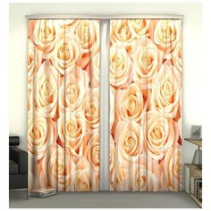 Фотошторы Сирень "Кремовые розы", 145*260 см, 2 шт.