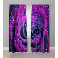 Фотошторы Сирень "Пурпурная роза",145*260 см, 2 шт