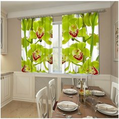 Фотошторы Сирень "Зеленая орхидея", 145*160 2 шт.