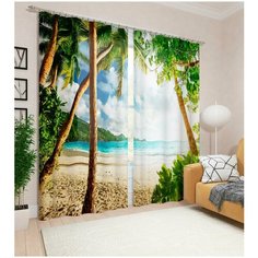 Фотошторы Сирень "Сейшельские острова", 145*260 см, 2 шт.