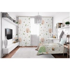 Фотошторы Сирень габардин 145*260 см (комплект - 2 шт.)