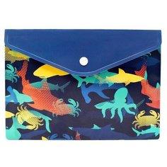 Папка на кнопке пластиковая А5 "Морской мир" Феникс