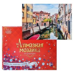 Алмазная мозаика 30х40 "Город на воде" с подр., с полн. заполн. (класс) (29цв.) Рыжий кот