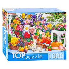 Пазлы Рыжий кот 1000 деталей, TOP puzzle "Летний натюрморт и шляпа" (ХТП1000-2174)