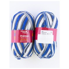 Пряжа "Пчелка" 100г, 500м (2 мотка), ПРЯЖА ИЗ ТРОИЦКА, 4109 секционный Троицкая камвольная фабрика