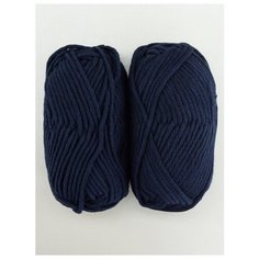 Пряжа LANA GRACE Grande 100 г, 65м (2 мотка), ПРЯЖА ИЗ ТРОИЦКА, 0107 темно-синий Троицкая камвольная фабрика