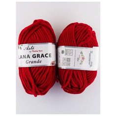 Пряжа LANA GRACE Grande 100 г, 65м (2 мотка), ПРЯЖА ИЗ ТРОИЦКА, 0042 красный Троицкая камвольная фабрика