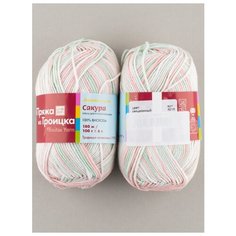 Пряжа "Сакура" 100г, 180м (2 мотка), ПРЯЖА ИЗ ТРОИЦКА, 4216 секционный Троицкая камвольная фабрика