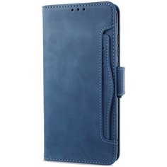 Винтажный книжка портмоне подставка с отсеком для карт на магнитной защелке для Samsung Galaxy A32 синий 100gadgets