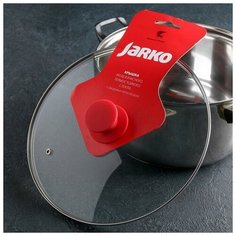 Крышка для сковороды и кастрюли JARKO стеклянная, Silk, d 26 см, ручка силиконовая