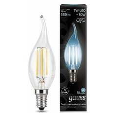 Лампа светодиодная Black Filament Свеча на ветру E14 7Вт 4100К Gauss 104801207 (упаковка 10 шт)