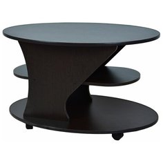 Журнальный столик Статус 1 BTS Венге/Черный, ШхВхГ - 57х95х59.5 см, с полкой на удобных колесиках