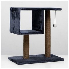 PerseiLine Когтеточка "Столбик с полкой", джут, 50 х 30 х 60 см, микс цветов