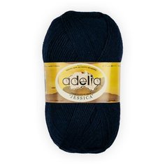 Пряжа Adelia "JESSICA" 67% шерсть, 33% полиэстер №12 т.синий - 5 мотков по 100 г
