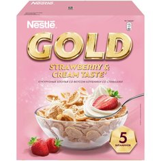 Готовый завтрак Nestle Gold Strawberry & Cream Taste хлопья, коробка, 250 г