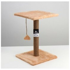 Пижон Когтеточка "Столбик" с полкой и игрушкой, 40 х 40 х 60 см микс цветов