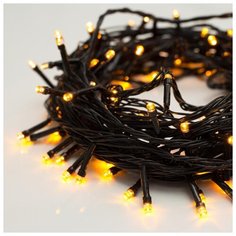 Гирлянда Luazon Lighting Нить, 10 м, LED-100-220V, 8 режимов, нить темная, свечение желтое (3556792)