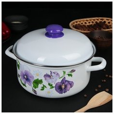 Кастрюля 4,5л цил "Анютины глазки" 4974014 Сима ленд