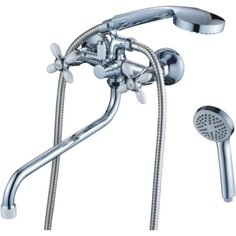 Cron Смеситель для ванны с длинным поворотным изливом и душевой лейкой, белый, хромированный, CN22127-8