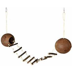 Два кокосовых домика с мостиком, для грызунов, ф 13 х 100 см, Trixie (62103)