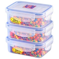 Набор 3 контейнеров прямоугольных 300 мл, высота - 5 см Xeonic