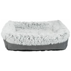 Лежак с бортиком, 100 х 75 см, серый/белый-черный, Trixie (лежак для животных, 38024, серия Harvey)