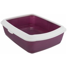 Туалет Classic с бортиком, 37 х 15 х 47 см, ягодный/белый, Trixie (лоток для животных, 40183)