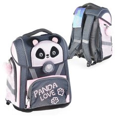 Ранец Seventeen Панда профилактический с эргономической спинкой и светящимся замком Академия Холдинг