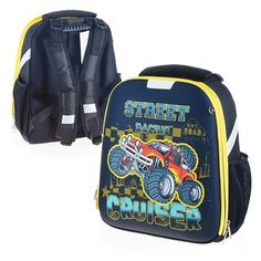 Рюкзак каркасный "Street racing" формованный из полимеров, материал: нейлон, полиэстер, полноцветная печать, 2 отделения на молнии, 2 бегунка на каждой молнии, 2 боковых кармана, светоотражатели , жесткая эргономичная спинка; широкие, регулируемые по  Centrum