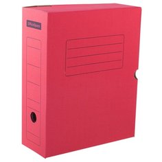 OfficeSpace Короб архивный с клапаном 324х262х100 мм, микрогофрокартон красный