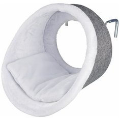 Лежак-пещера на радиатор, плюш, ф 38 х 34 см, белый/серый, Trixie (товары для животных, 43144)