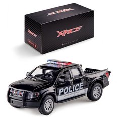 Детская инерционная металлическая машинка Serinity Toys с открывающимися дверями, модель 2013 Ford F-150 SVT Raptor Полиция, черный