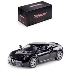 Детская инерционная металлическая машинка Serinity Toys с открывающимися дверями, модель 2013 Alfa Romeo 4C, черный